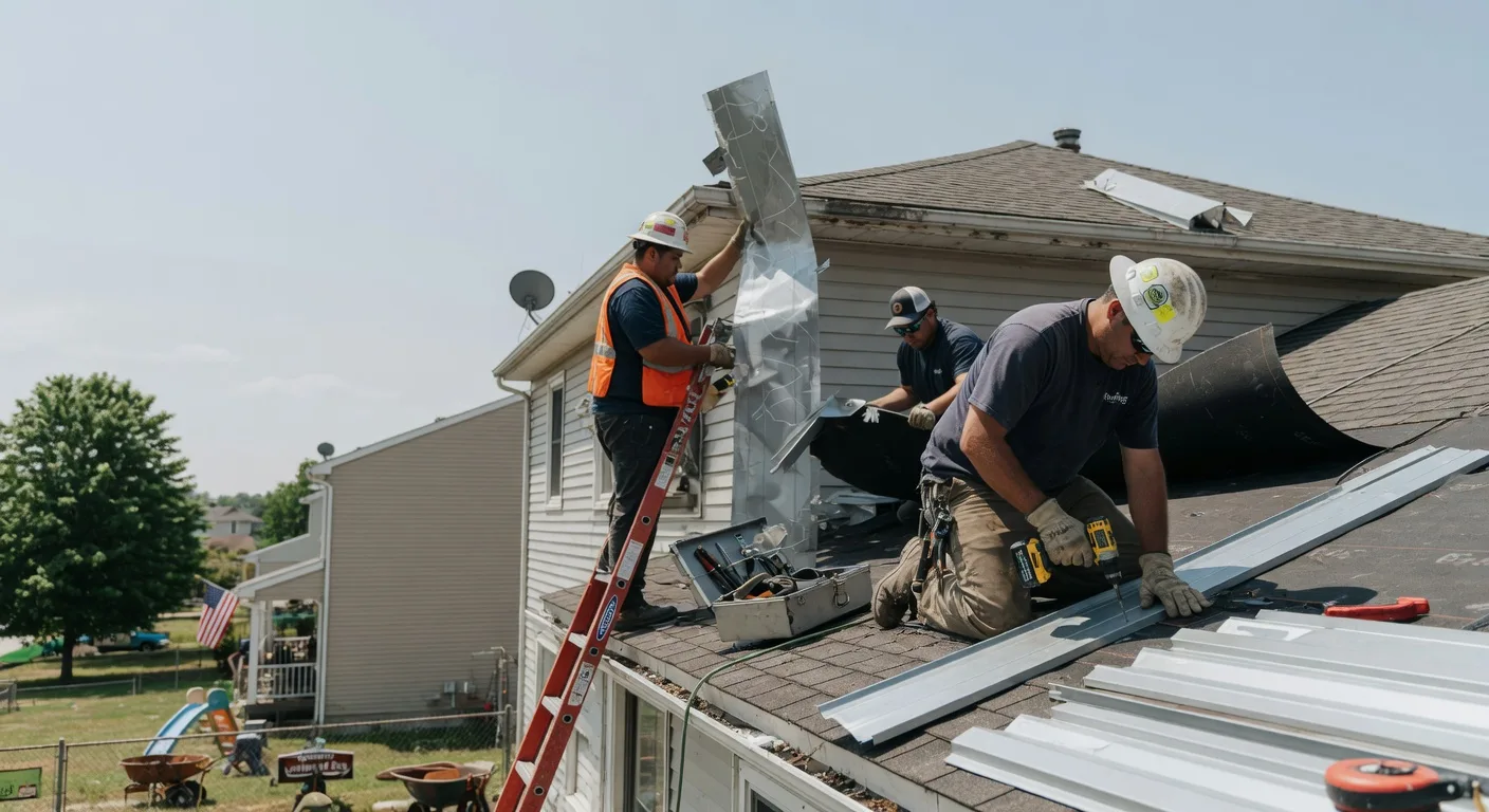 Storm Damage Metal Roof Repair in Hiawatha, KS